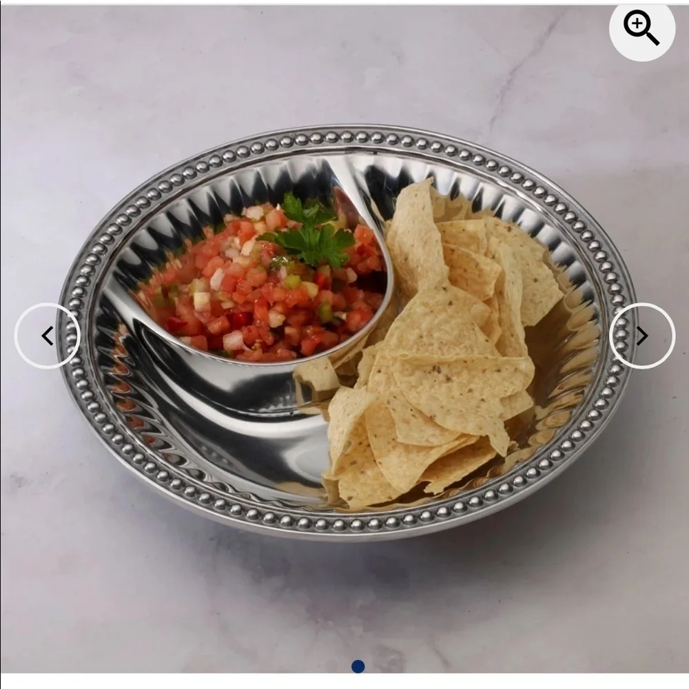Wilton Armetale chip dip (new), flutes & pearls design